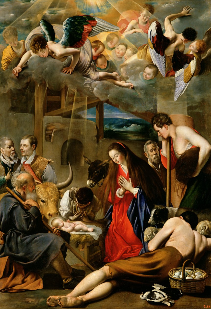 Tilbedelse af hyrderne, ca.1613 af Juan Bautista Maíno