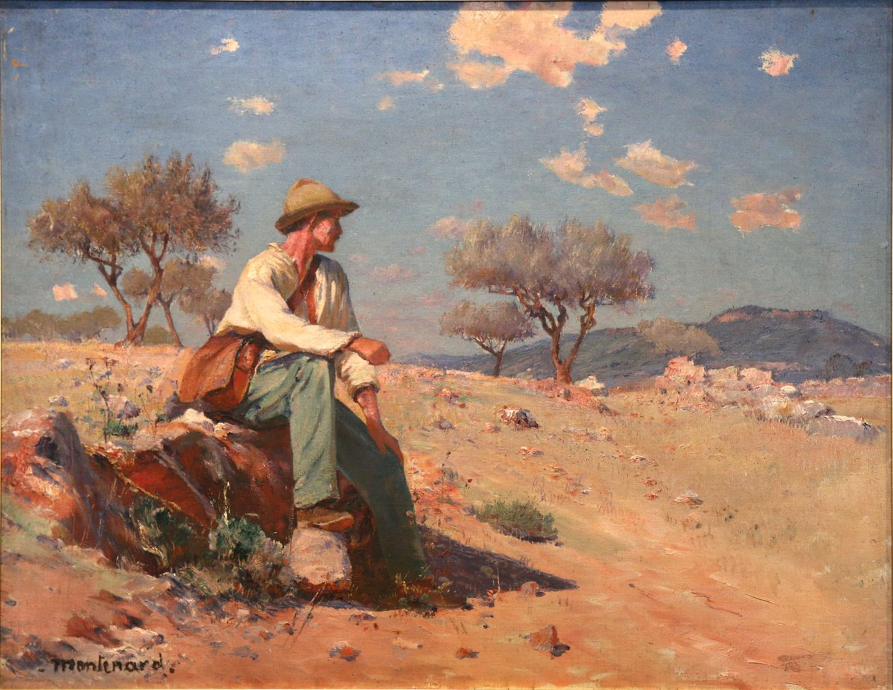 Landmand i Bessoise -landskabet af Frederic Montenard