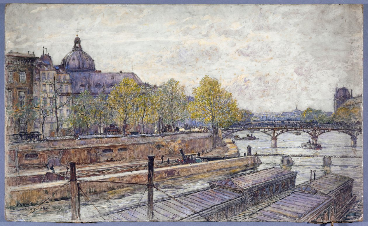 Fransk: Le quai Conti et le pont des Arts af Frederic Anatole Houbron