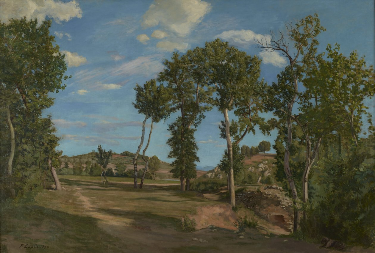 Landskab ved Lez-floden af Frédéric Bazille