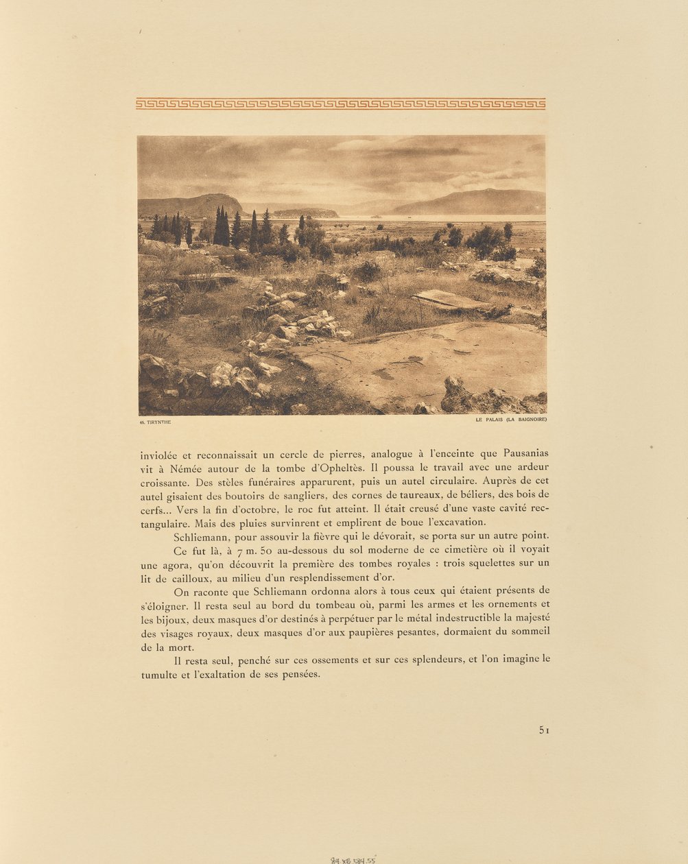 Tirynthe. Paladset (badet) af Frédéric Boissonnas