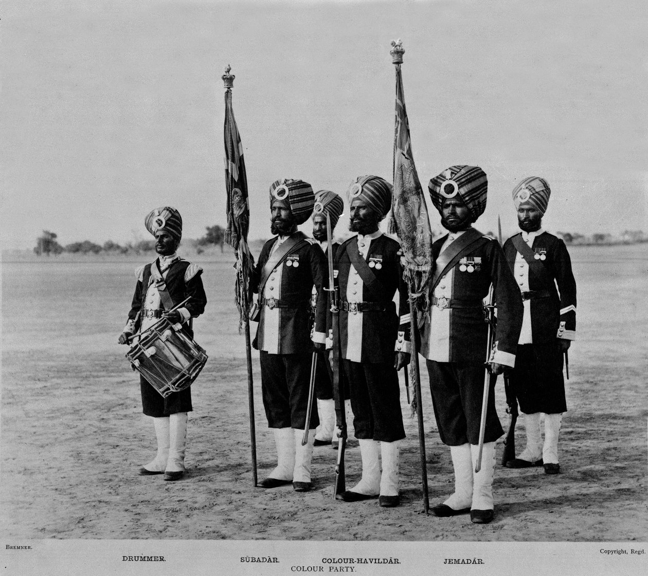 Farveparti af det 45. (Rattrays sikh) regiment af bengalsk infanteri af Fred Bremner