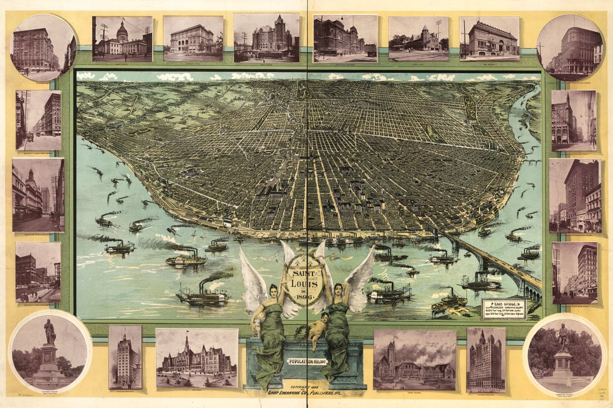 Saint Louis i 1896. af Fred; Fred Graf Engraving Co. Graf