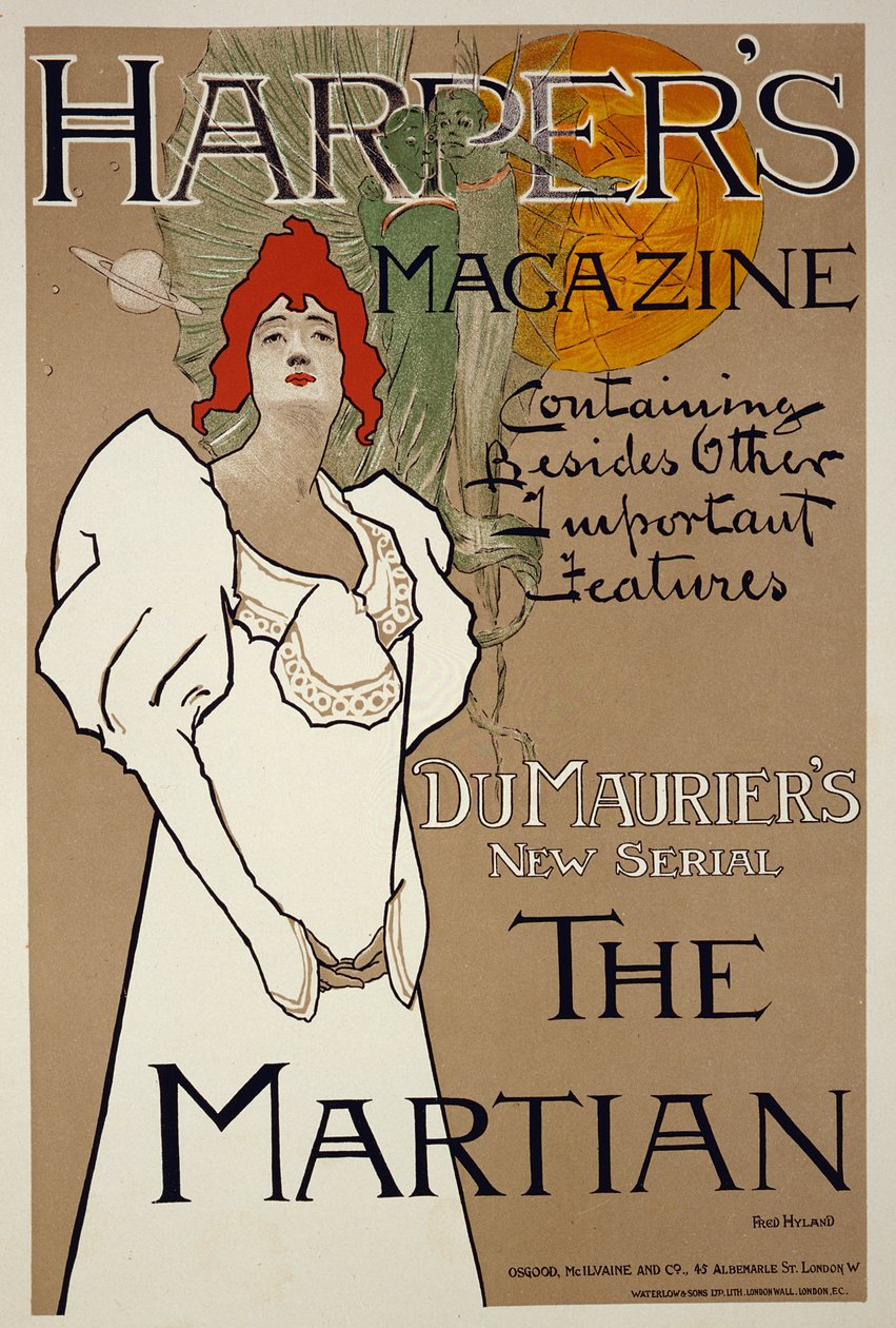 Forsideillustration til magasinet Harpers med The Martian af DuMaurier, 1898 af Fred Hyland