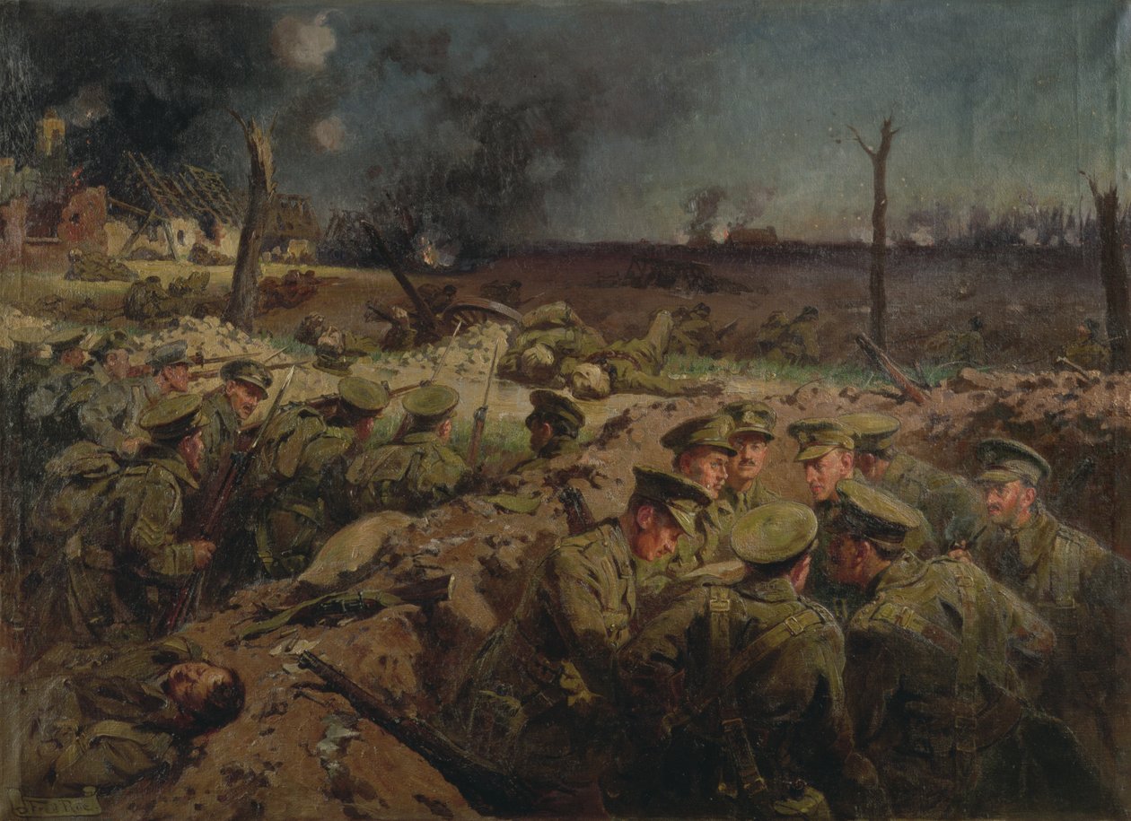 The 4th Suffolks ved Neuve Chapelle den 11. marts 1915 af Fred Roe