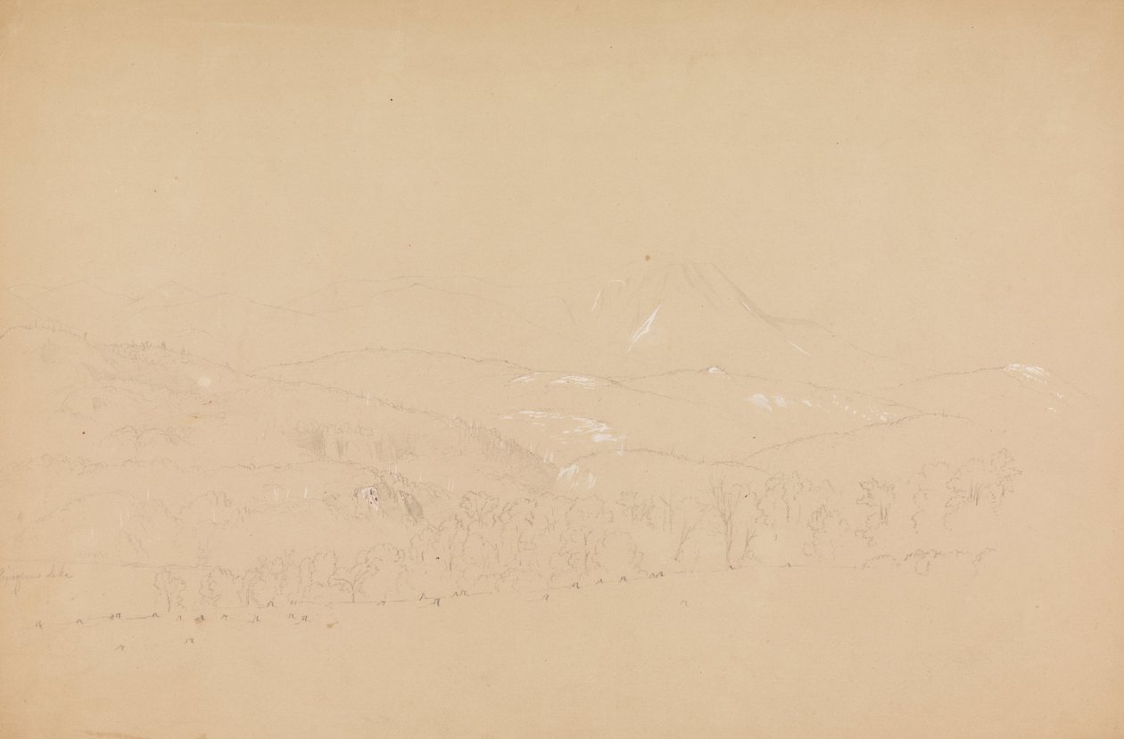 Fjernvisning af Katahdin vist fra vest af Frederic Edwin Church