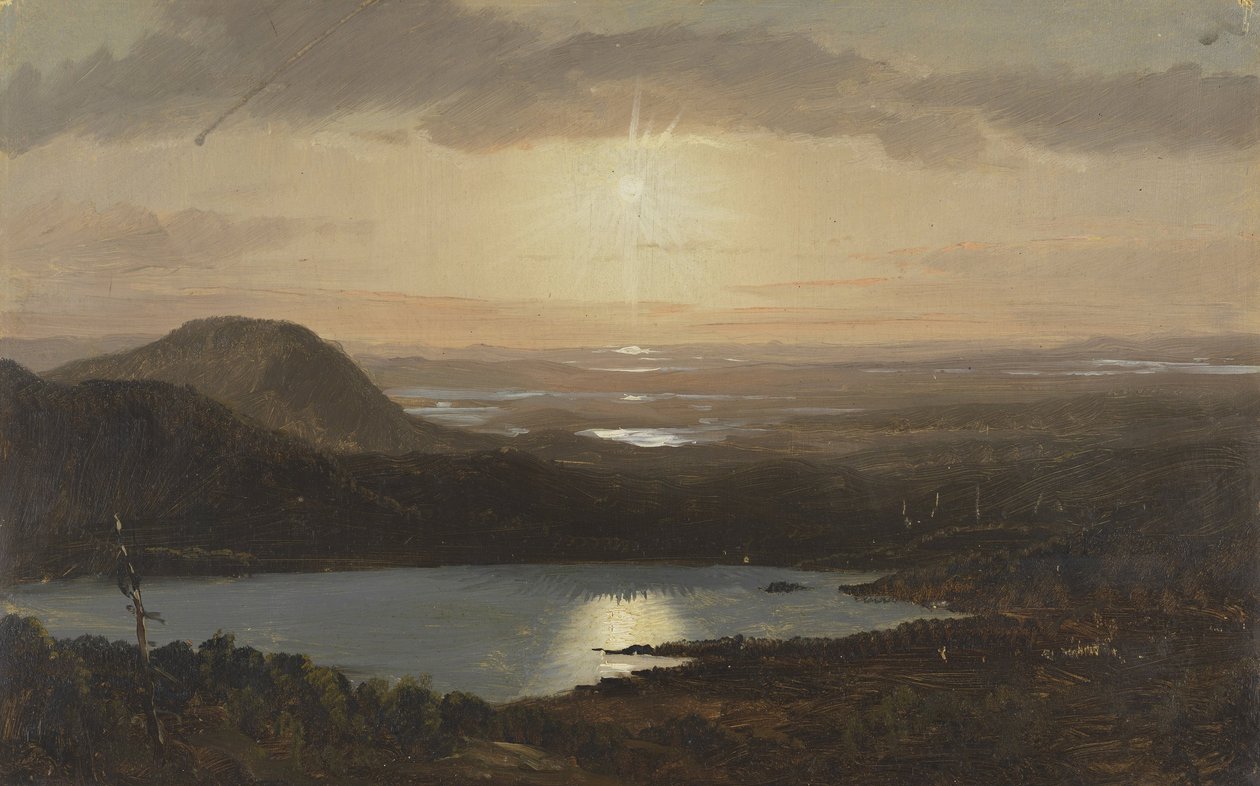 Eagle Lake Set fra Cadillac Mountain, Mount Desert Island, Maine af Frederic Edwin Church