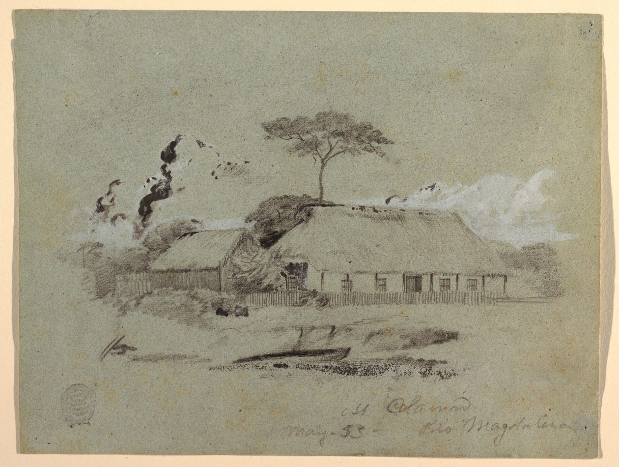 Hus og skur, Calamar, Colombia af Frederic Edwin Church