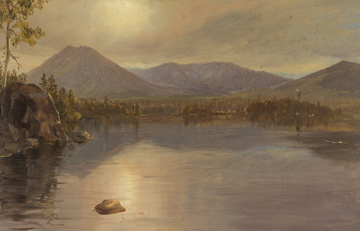 Mounts Katahdin og Turner fra Lake Katahdin, Maine af Frederic Edwin Church