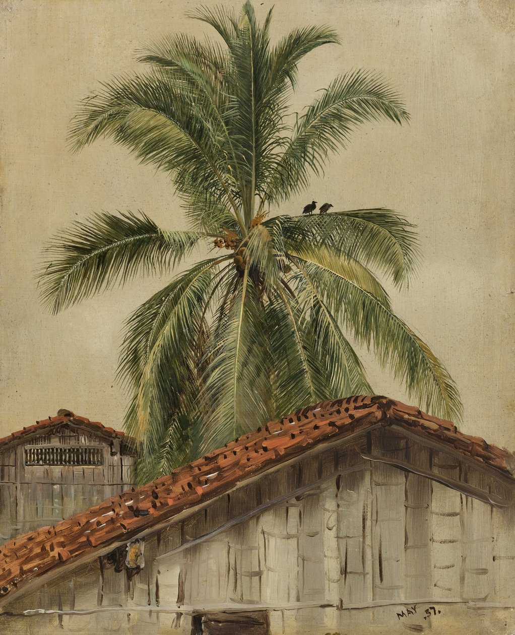 Palmer og husblade, Ecuador af Frederic Edwin Church