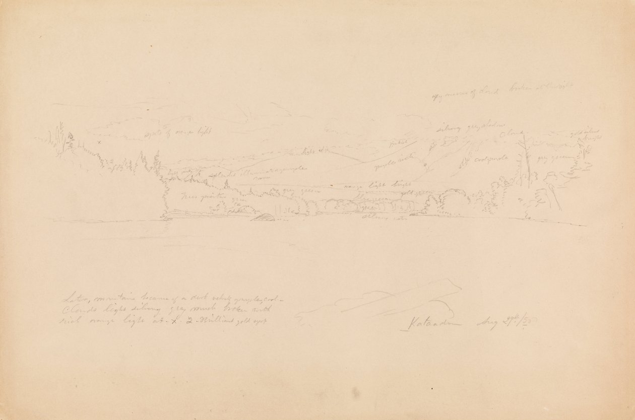Shore of Lake og Foothills of Mount Katahdin af Frederic Edwin Church