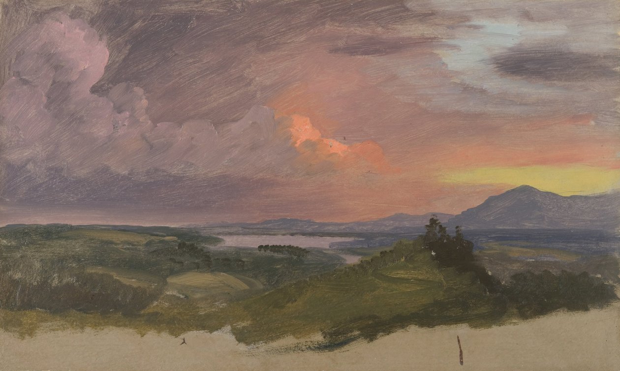 Solnedgang i Hudson Valley af Frederic Edwin Church