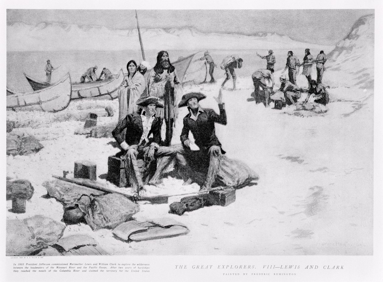 Lewis og Clark ved mundingen af Columbia River, 1805, fra 