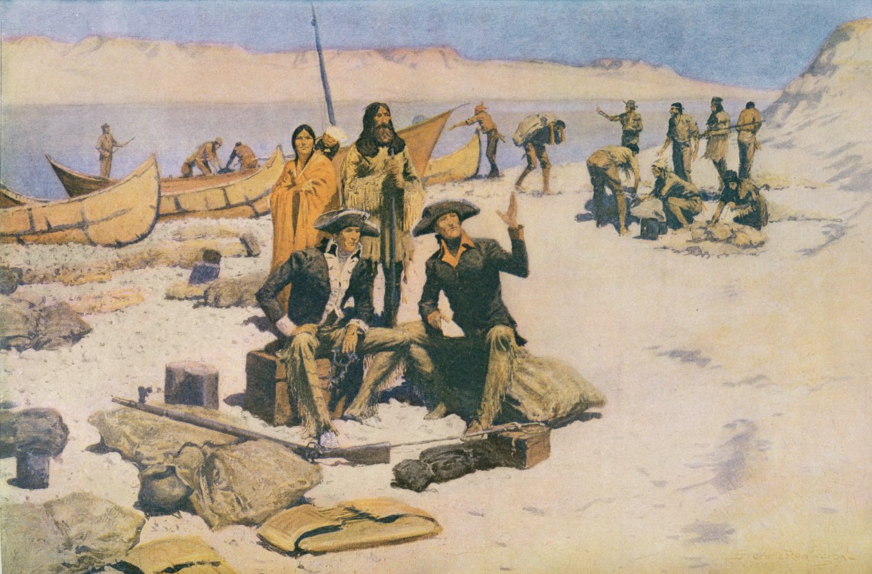 Lewis og Clark ved Columbia-flodens udmunding, 1805, fra "Collier