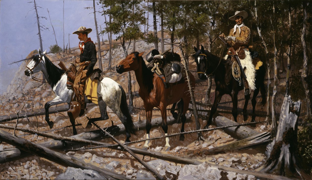 Prospektering til kvægområde af Frederic Remington