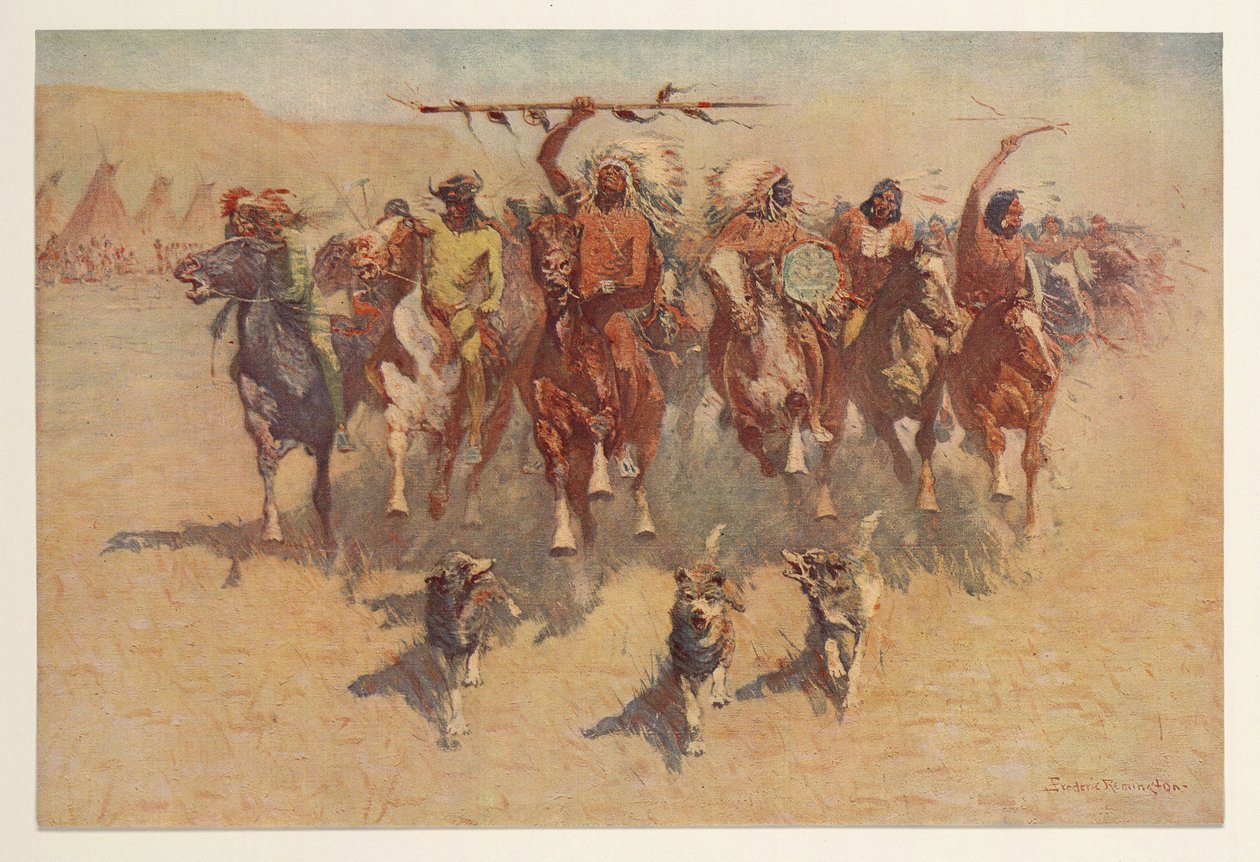 The Ceremony of the Scalps, fra Colliers Weekly, pub.1906 af Frederic Remington