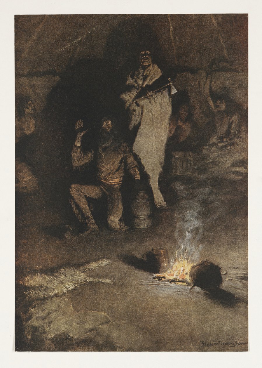 Whiskyhandlerens vagt, fra Colliers Weekly, pub.1906 af Frederic Remington