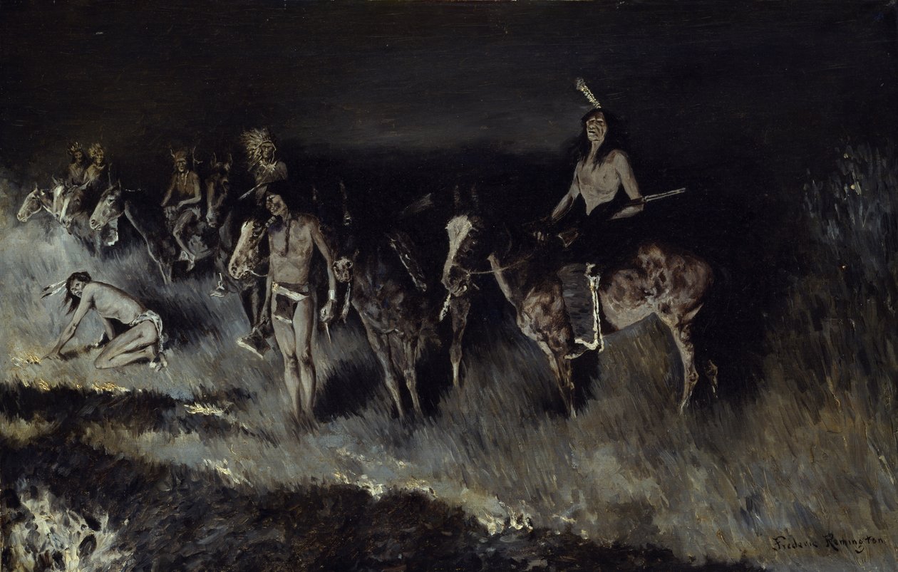 Græsbranden (tilbageslag), 1908 af Frederic Remington