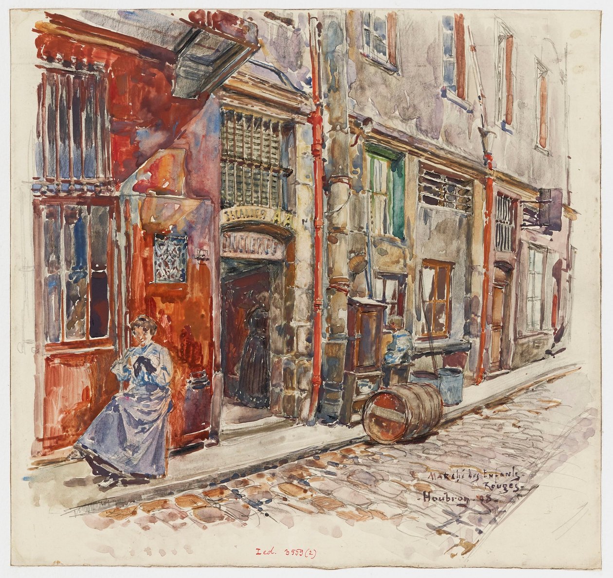 Indgang til trappe A i Marché des Enfants-Rouges af Frederic Anatole Houbron