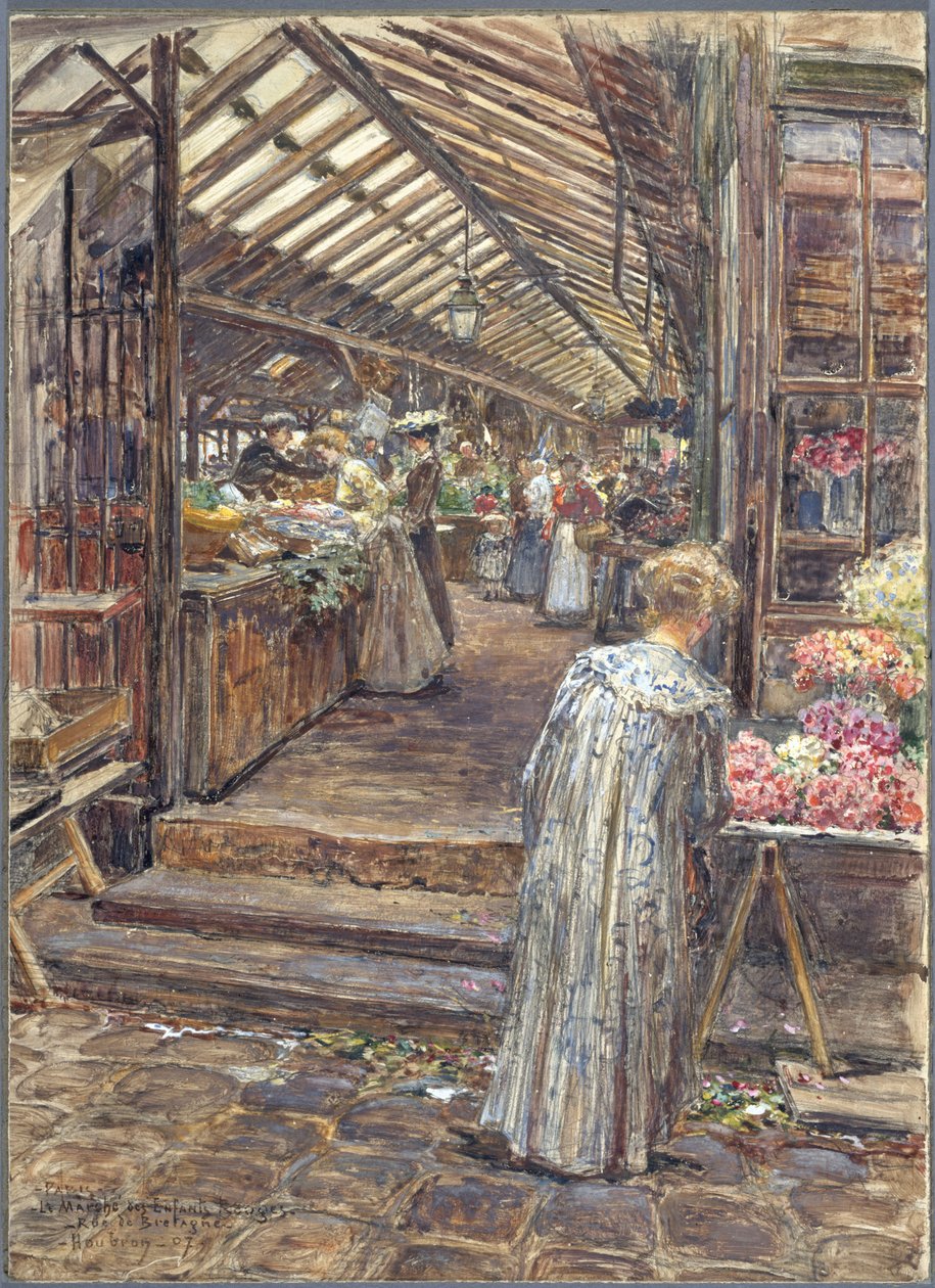 Marché des Enfants-Rouges, rue de Bretagne af Frederic Anatole Houbron