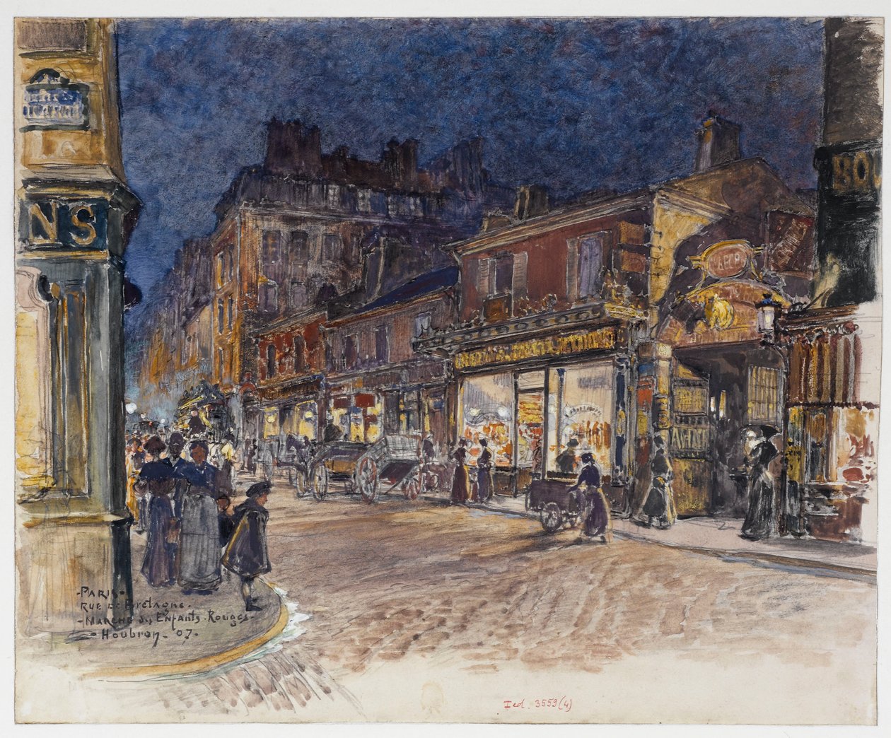 Marché des Enfants Rouges, rue de Bretagne af Frederic Anatole Houbron