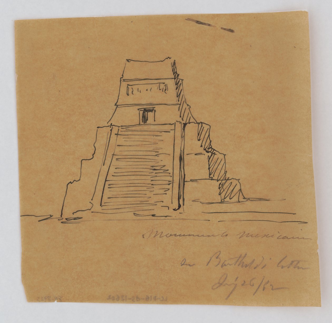 Højdeskitse til piedestal til Frihedsgudinden, New York, 1882 af Frederic Auguste Bartholdi