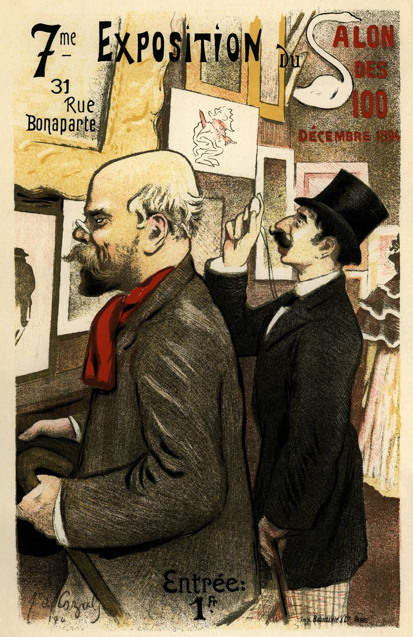 7. udstilling af Salon des 100 december 1894 plakat, 1894 af Frederic Auguste Cazals