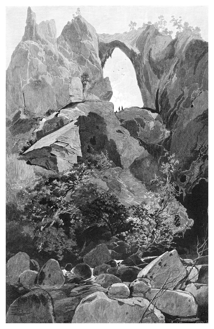 Carlotta Arch, Jenolan Caves, New South Wales, Australien, 1886. af Frederic B. Schell