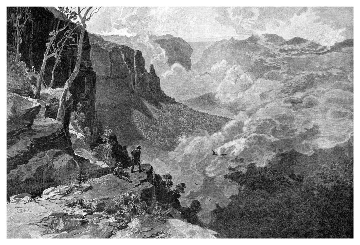 Govetts Leap, Blue Mountains, New South Wales, Australien, 1886. af Frederic B. Schell