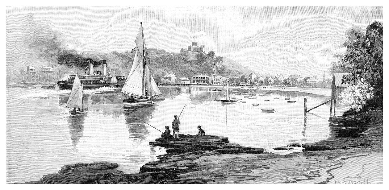 Manly Beach, Sydney, New South Wales, Australien, 1886. af Frederic B. Schell