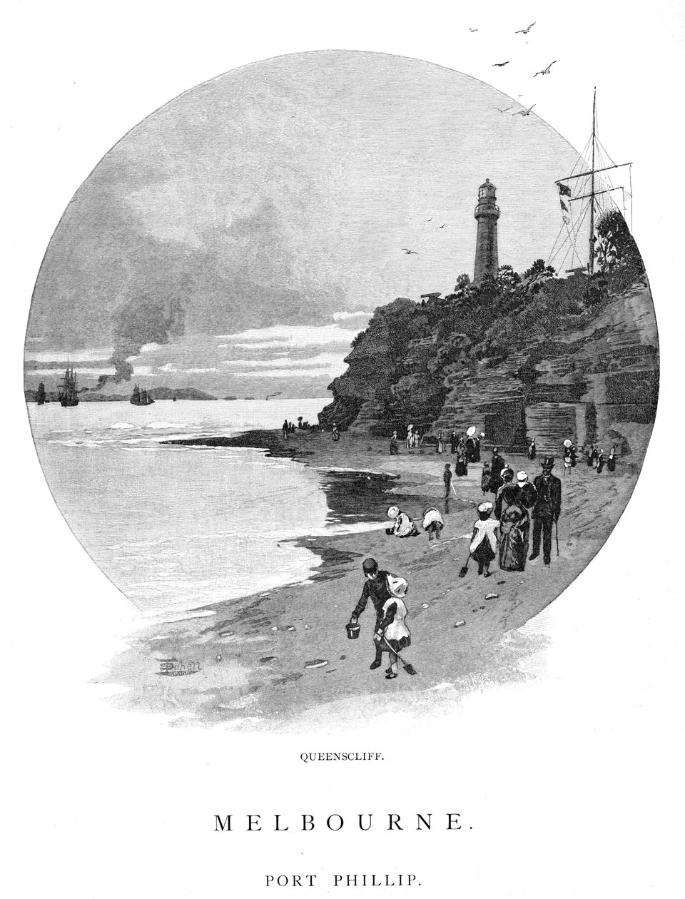 Queenscliff, Port Phillip, Victoria, Australien, 1886. af Frederic B. Schell