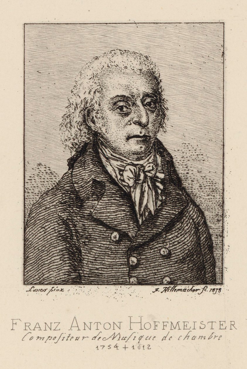 Portræt af komponisten Franz Anton Hoffmeister 1754-1812. af Frederic Desire Hillemacher