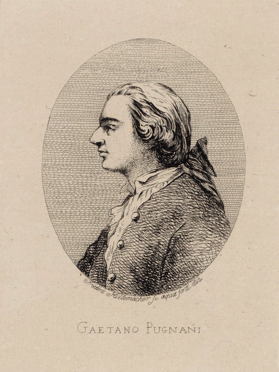 Portræt af violinisten og komponisten Gaetano Pugnani 1731-1798, 1842. af Frederic Desire Hillemacher