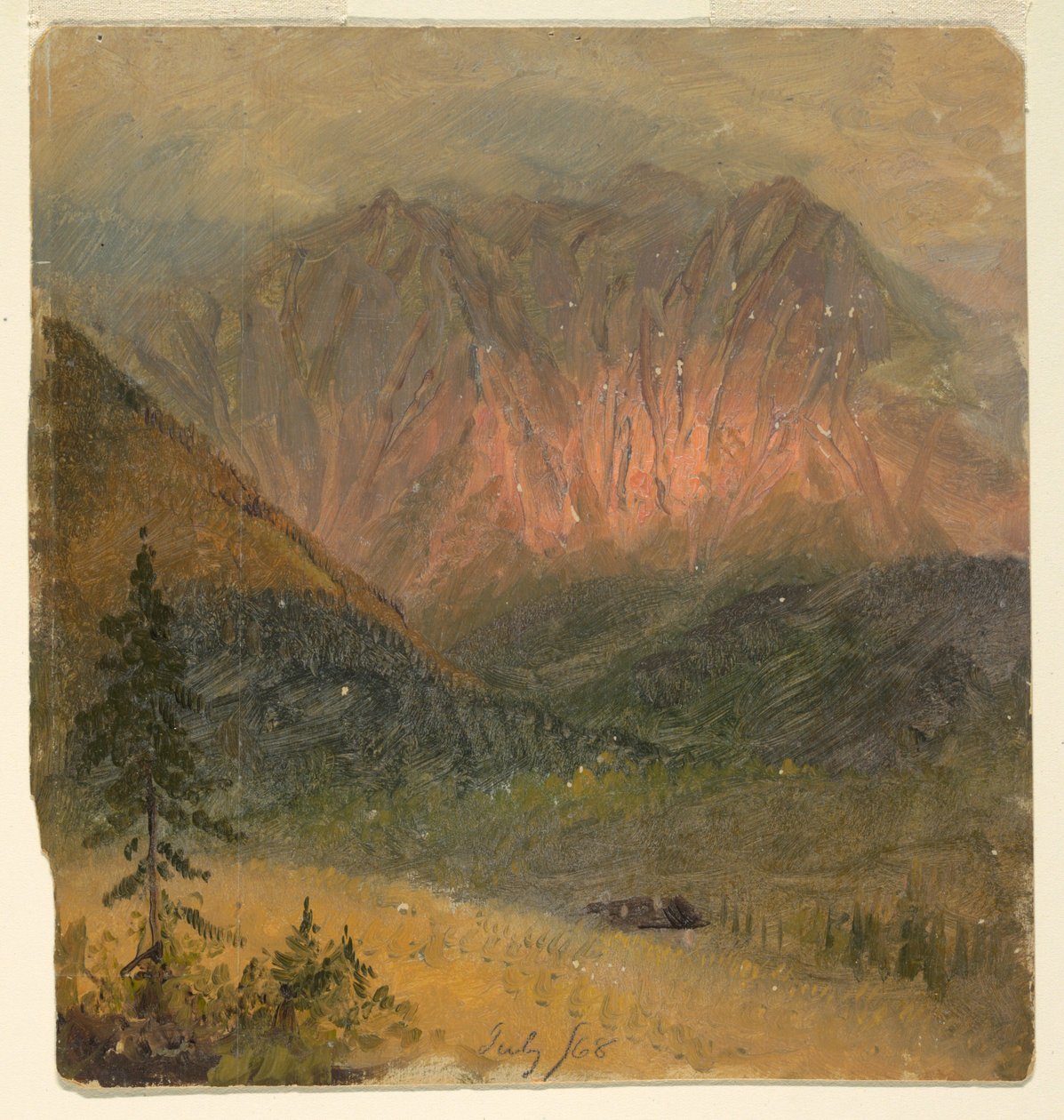 Alpine undersøgelse af en solnedgang af Frederic Edwin Church