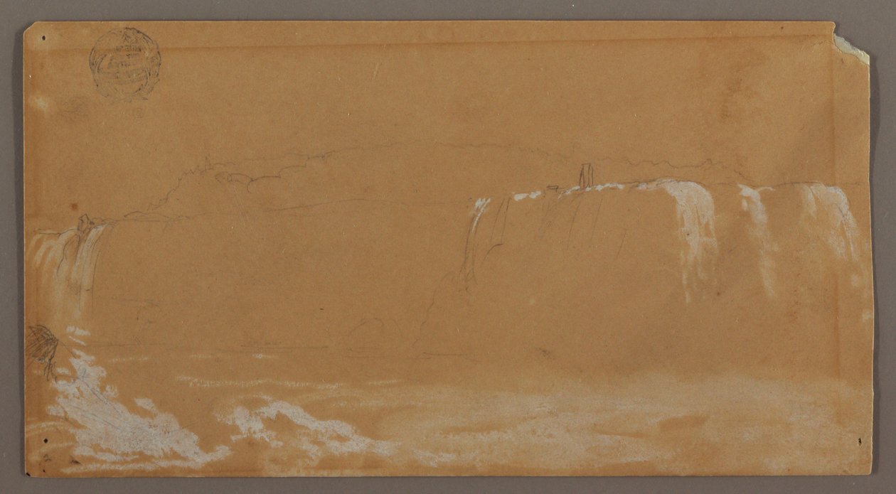 American Falls, Goat Island og en del af Horseshoe Falls, set fra Niagara-flodens canadiske bred af Frederic Edwin Church
