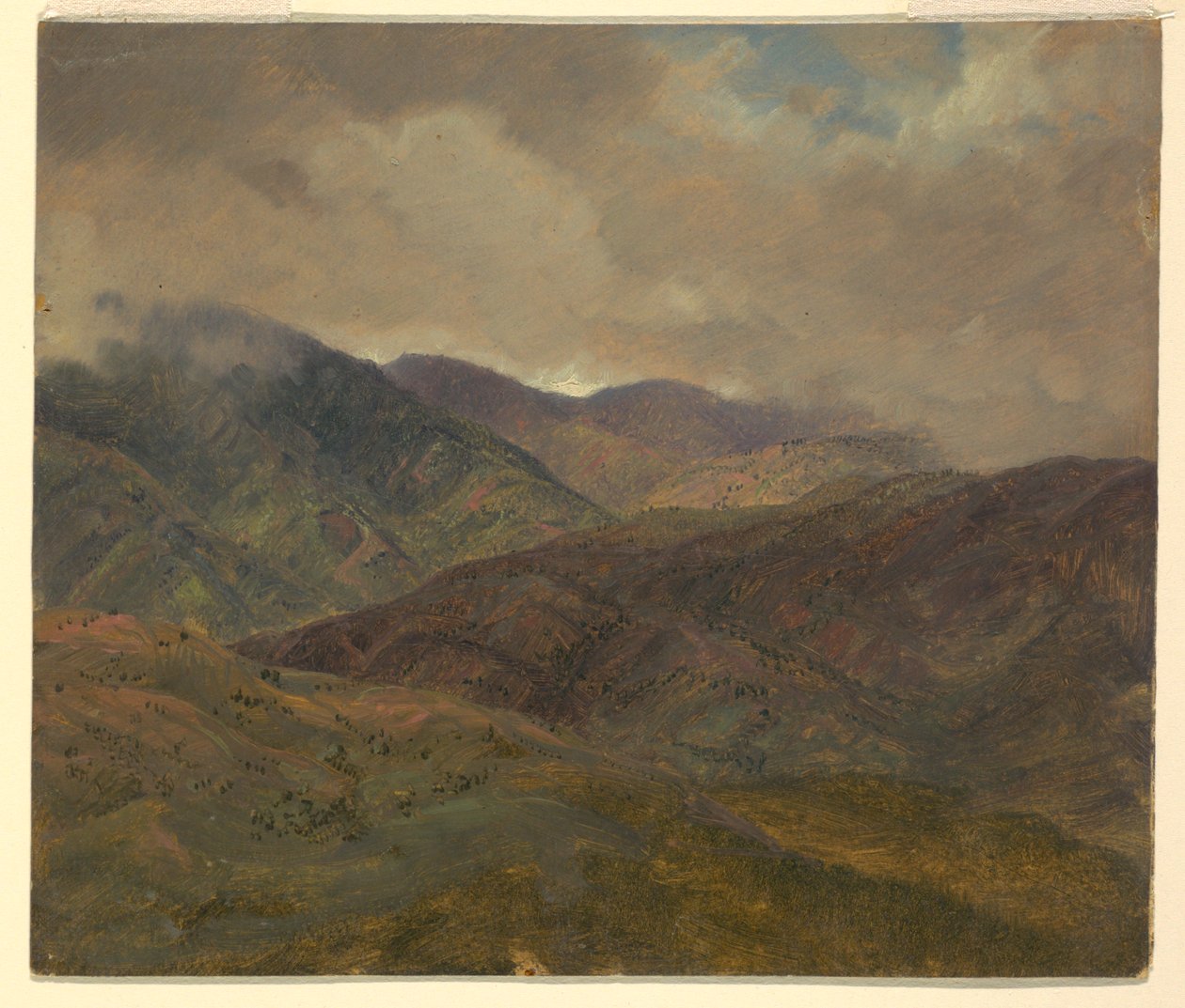 Blue Hills og Grey Clouds, Jamaica af Frederic Edwin Church