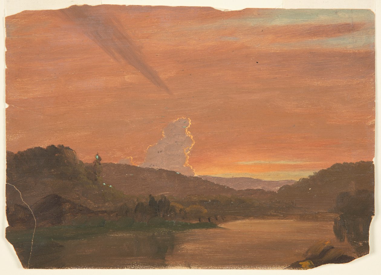 Skystudie ved solnedgang af Frederic Edwin Church