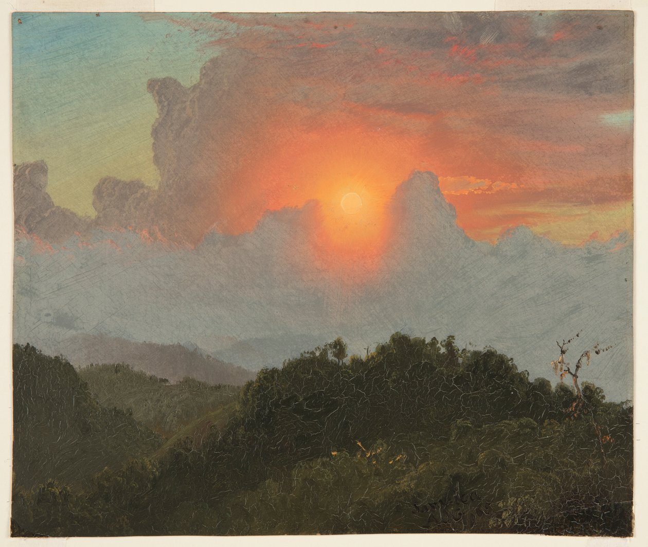 Skyer og solnedgang, Jamaica af Frederic Edwin Church