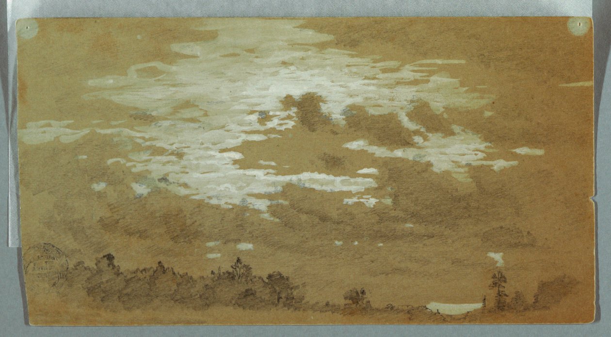Overskyet himmel over en skovklædt højderyg, Niagara af Frederic Edwin Church