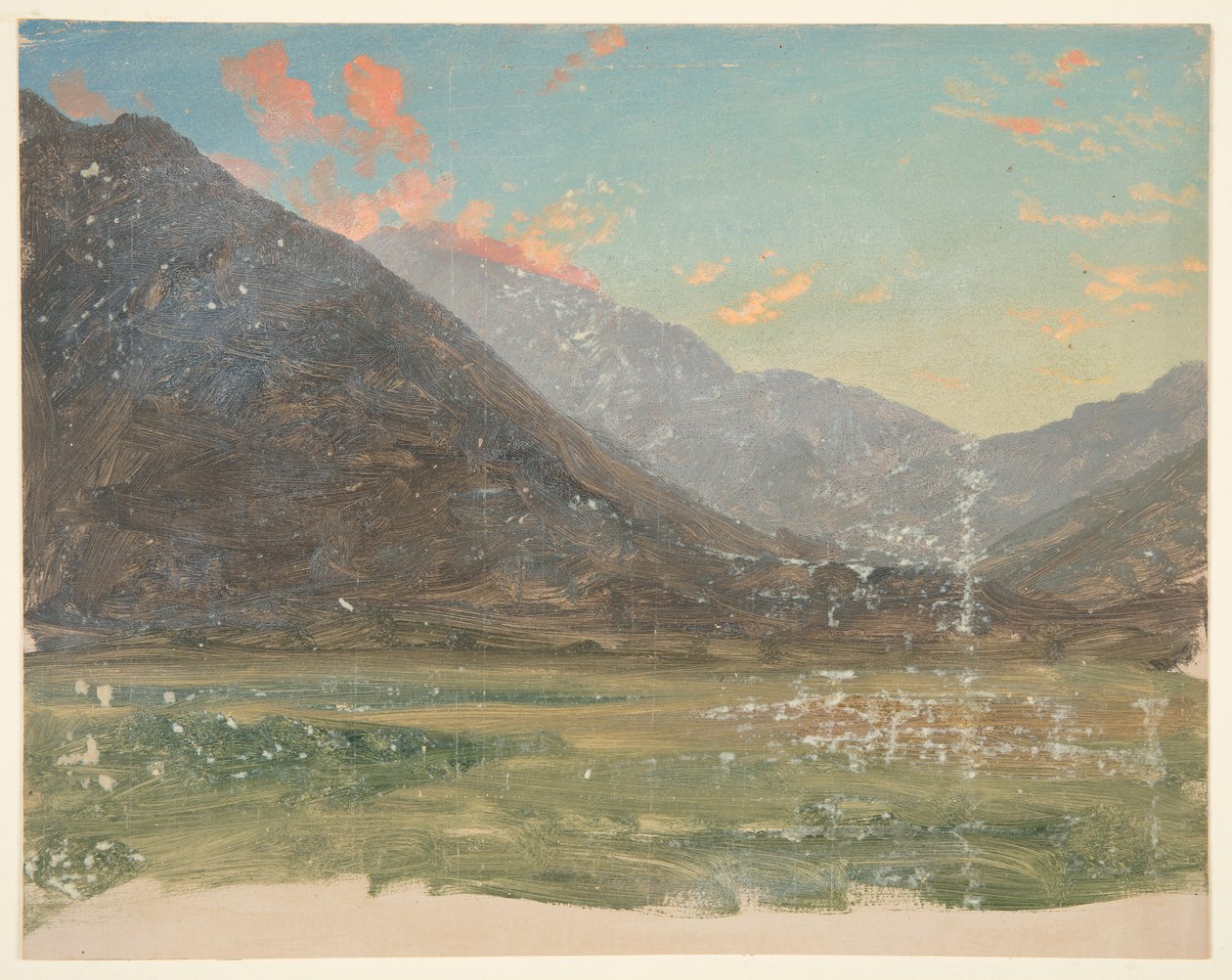 Dyb dal med solnedgangsbelyste skyer af Frederic Edwin Church