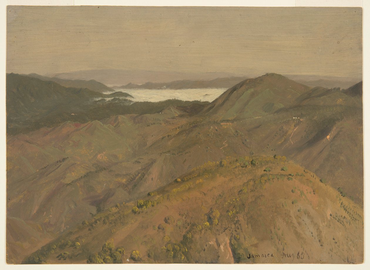 Fjern udsigt over bakketoppe, Jamaica, Vestindien af Frederic Edwin Church