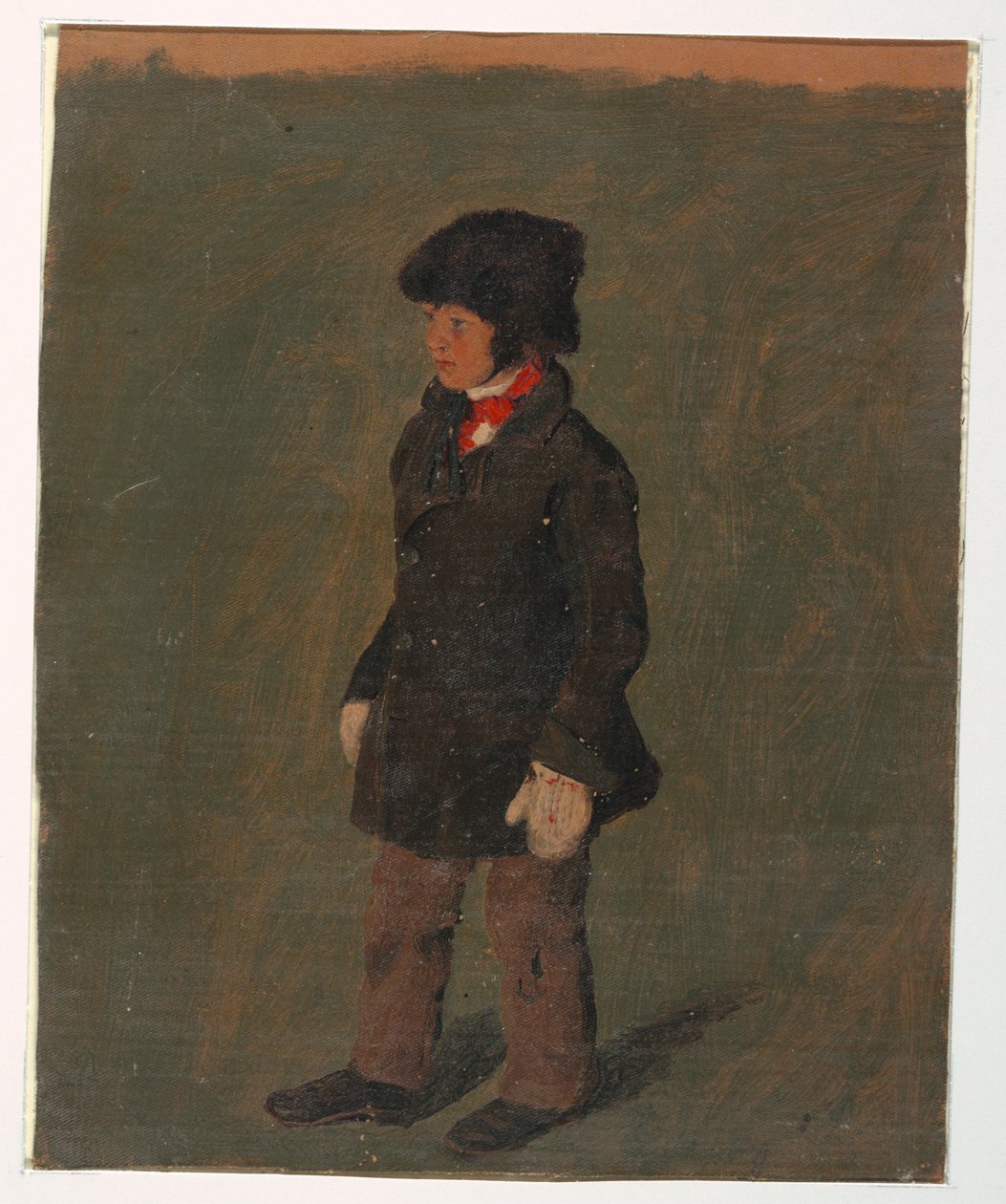 Tegning, En dreng (sandsynligvis Churchs søn), ca. 1874-75 af Frederic Edwin Church