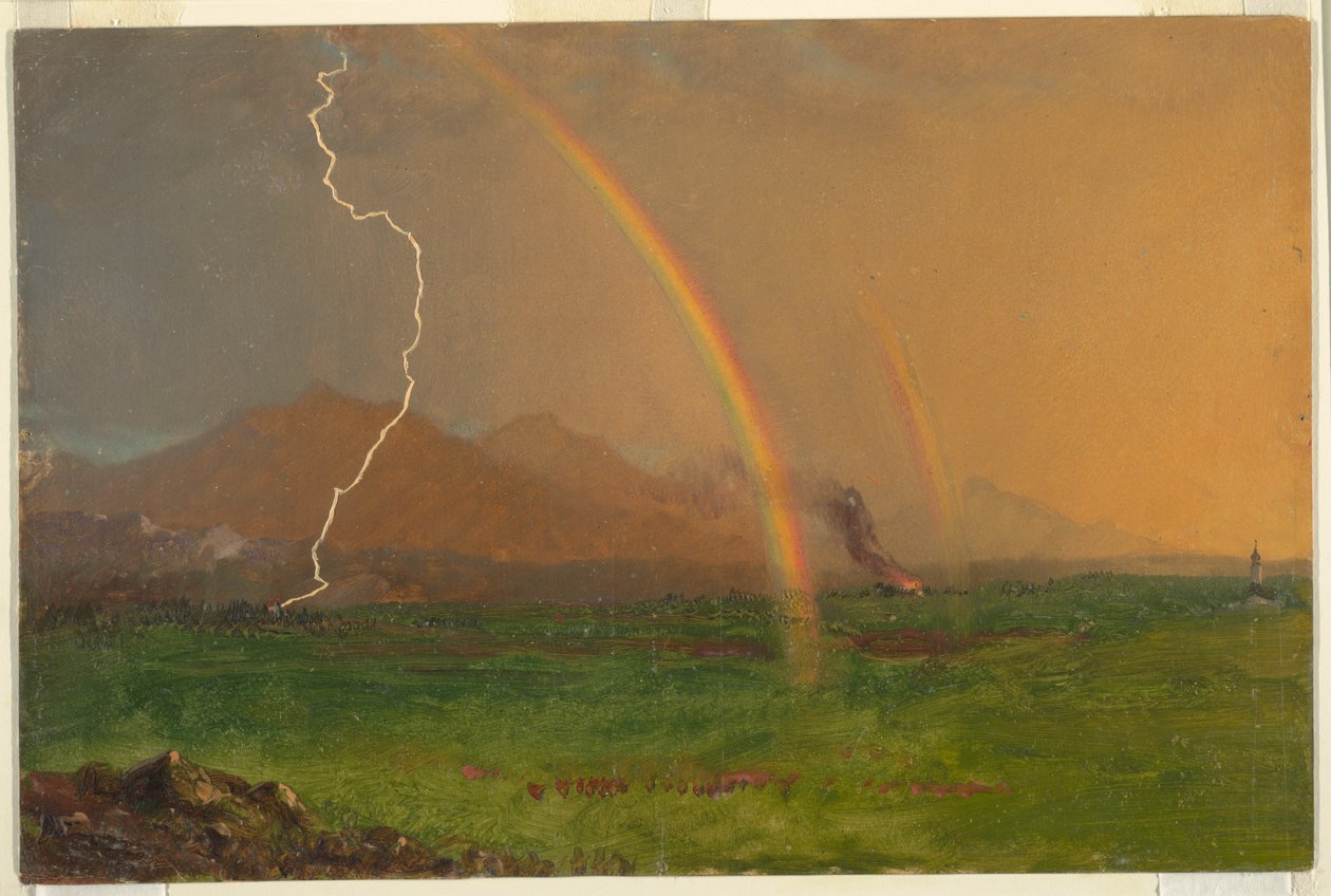 Tegning, alpescene i tordenvejr, 1868 af Frederic Edwin Church
