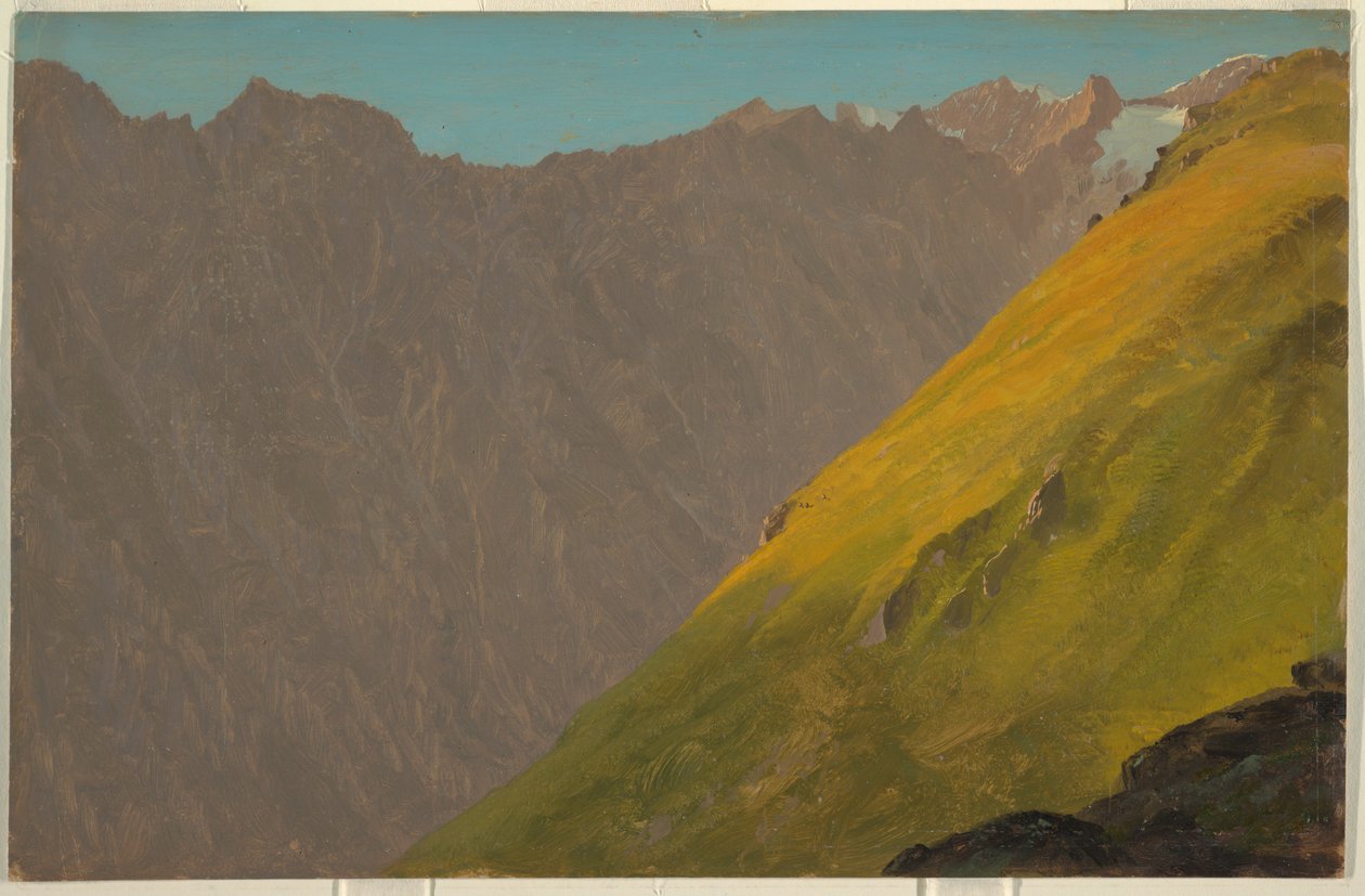 Tegning, alpelandskab, Bayern eller Schweiz, 1868 af Frederic Edwin Church