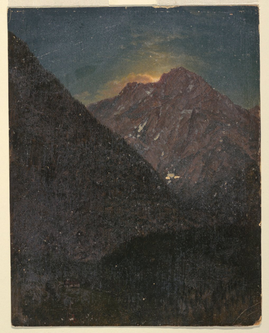 Tegning, Apline-landskab (Bayern eller Schweiz), 1868 af Frederic Edwin Church