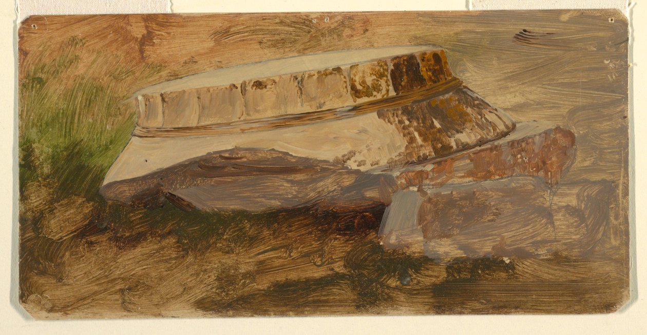 Tegning, Athen, Parthenons faldne kapitol, 1869 af Frederic Edwin Church