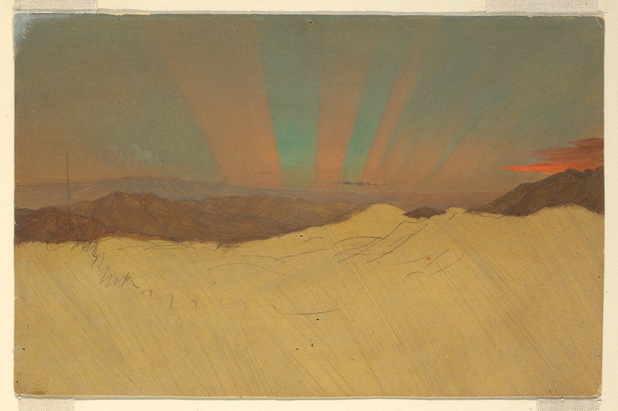 Tegning, Aurora Borealis, 1860-70 af Frederic Edwin Church
