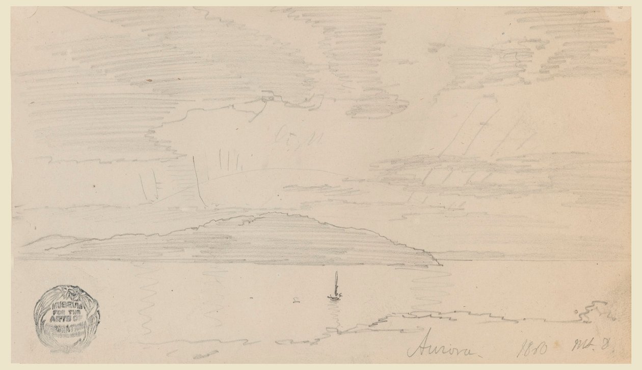 Tegning, Aurora, Mount Desert Island, september 1860 af Frederic Edwin Church