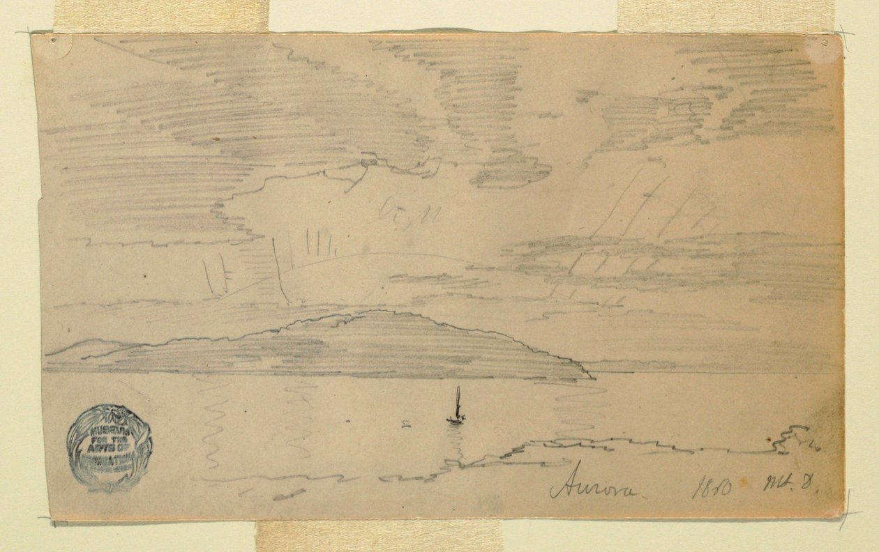 Tegning, Aurora, Mount Desert Island, september 1860 af Frederic Edwin Church