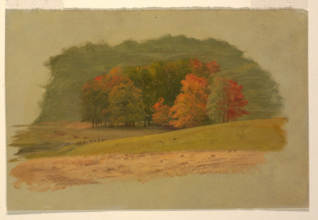 Tegning, efterårslandskab, 1860-70 af Frederic Edwin Church